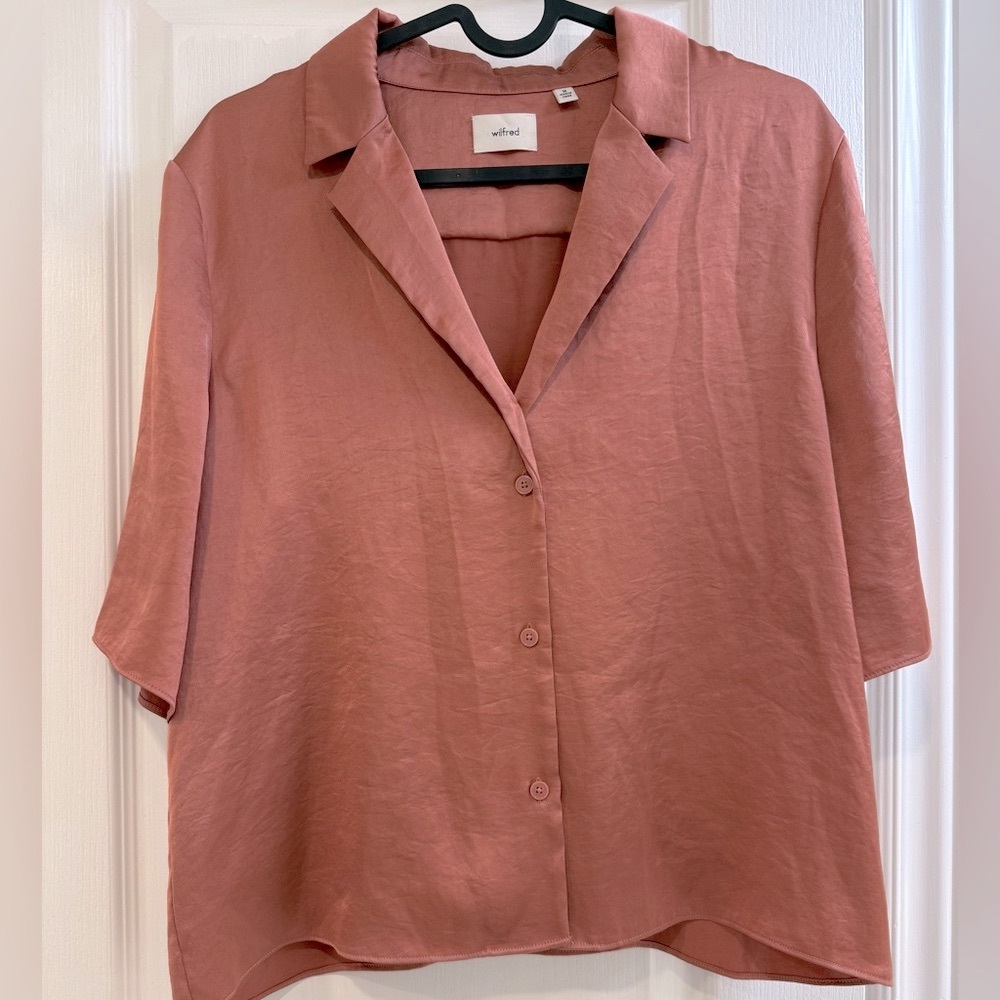 Wilfred Women's Satin Button Down Shirt